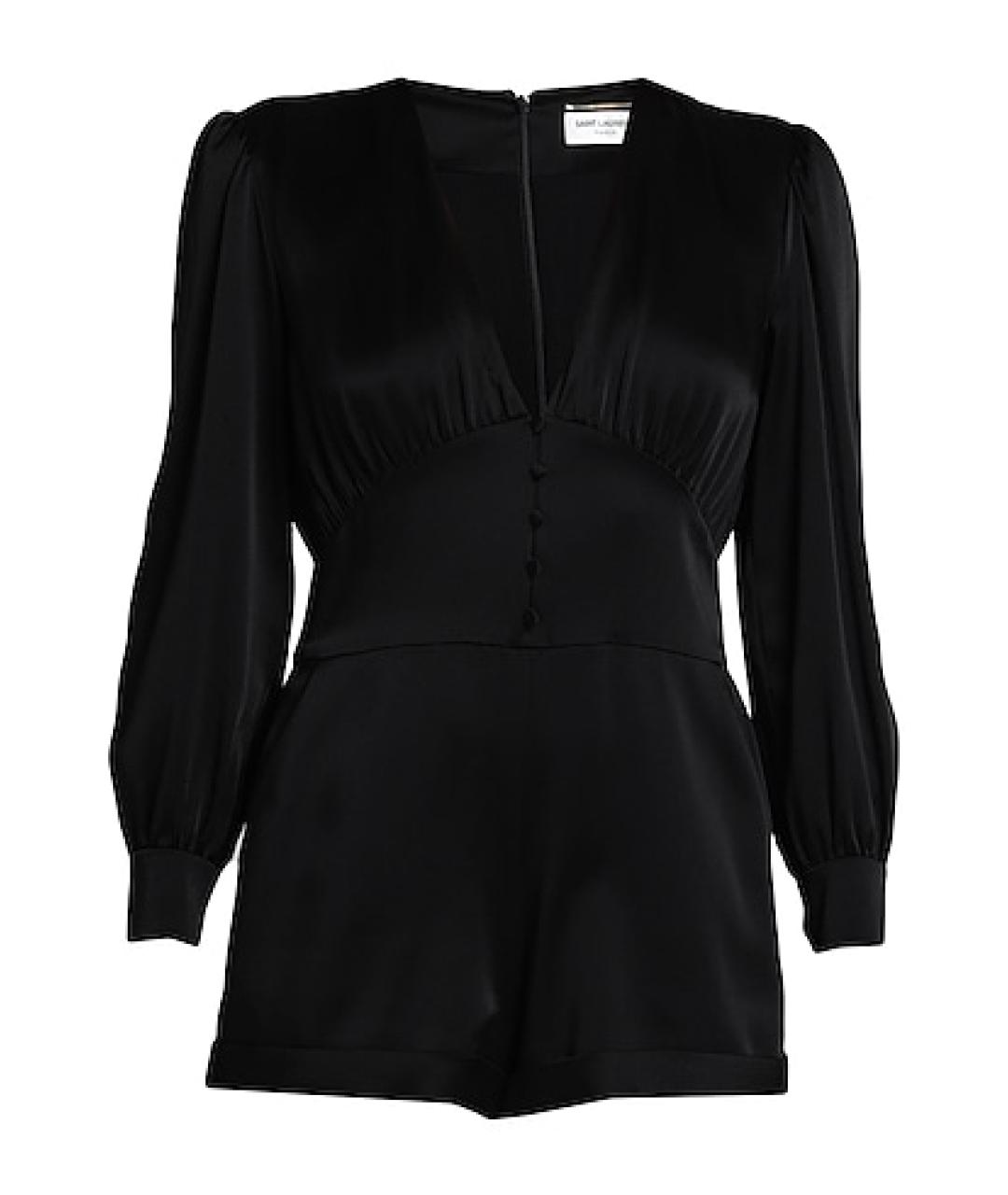 SAINT LAURENT Черный ацетатный комбинезон, фото 1