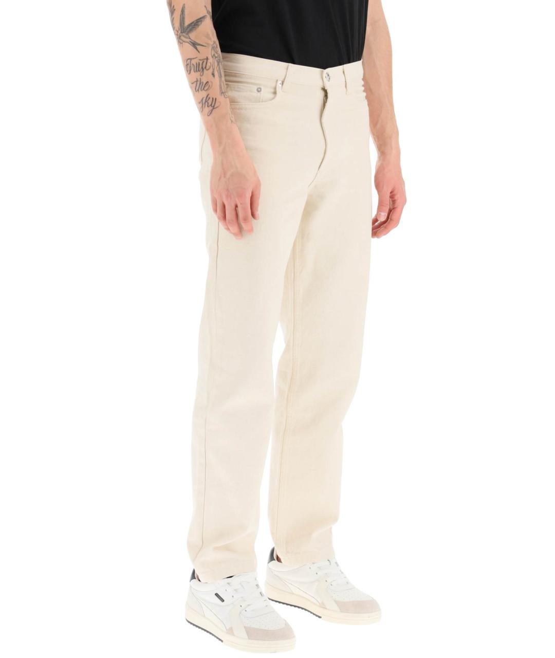 A.P.C. Бежевые хлопковые повседневные брюки, фото 2