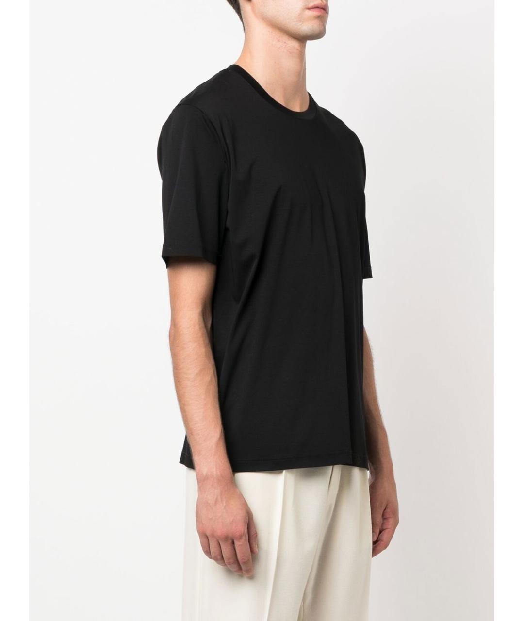 JIL SANDER Черная хлопковая футболка, фото 3