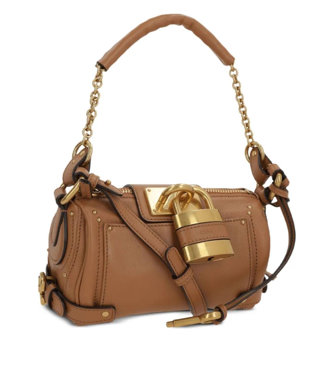 CHLOE Коричневая кожаная сумка через плечо, фото 2