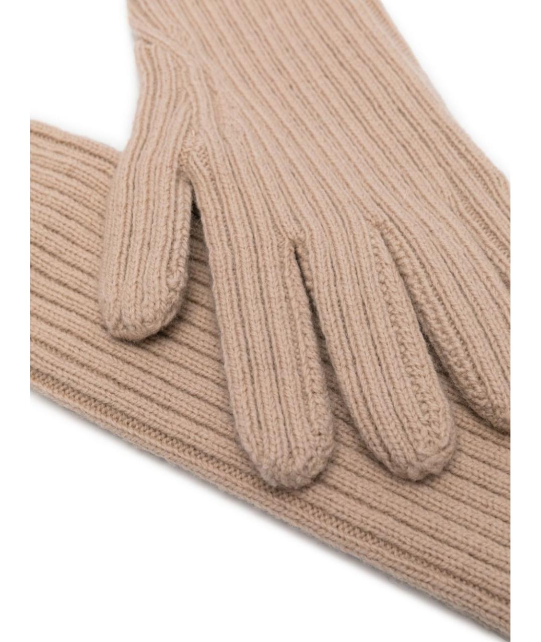 DRIES VAN NOTEN Коричневые шерстяные перчатки, фото 3