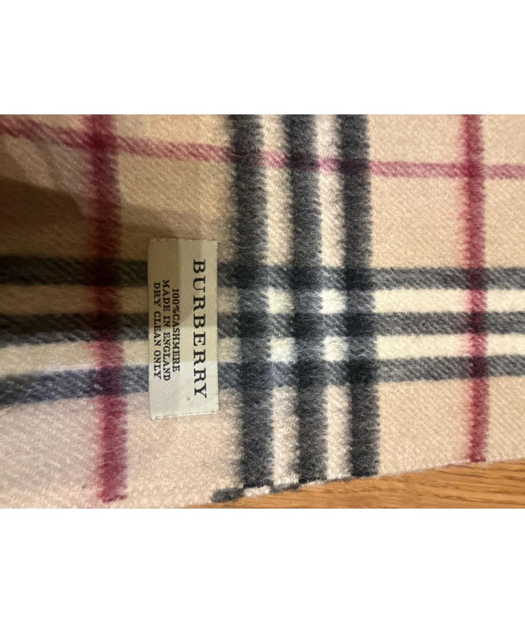 BURBERRY Бежевый кашемировый шарф, фото 3