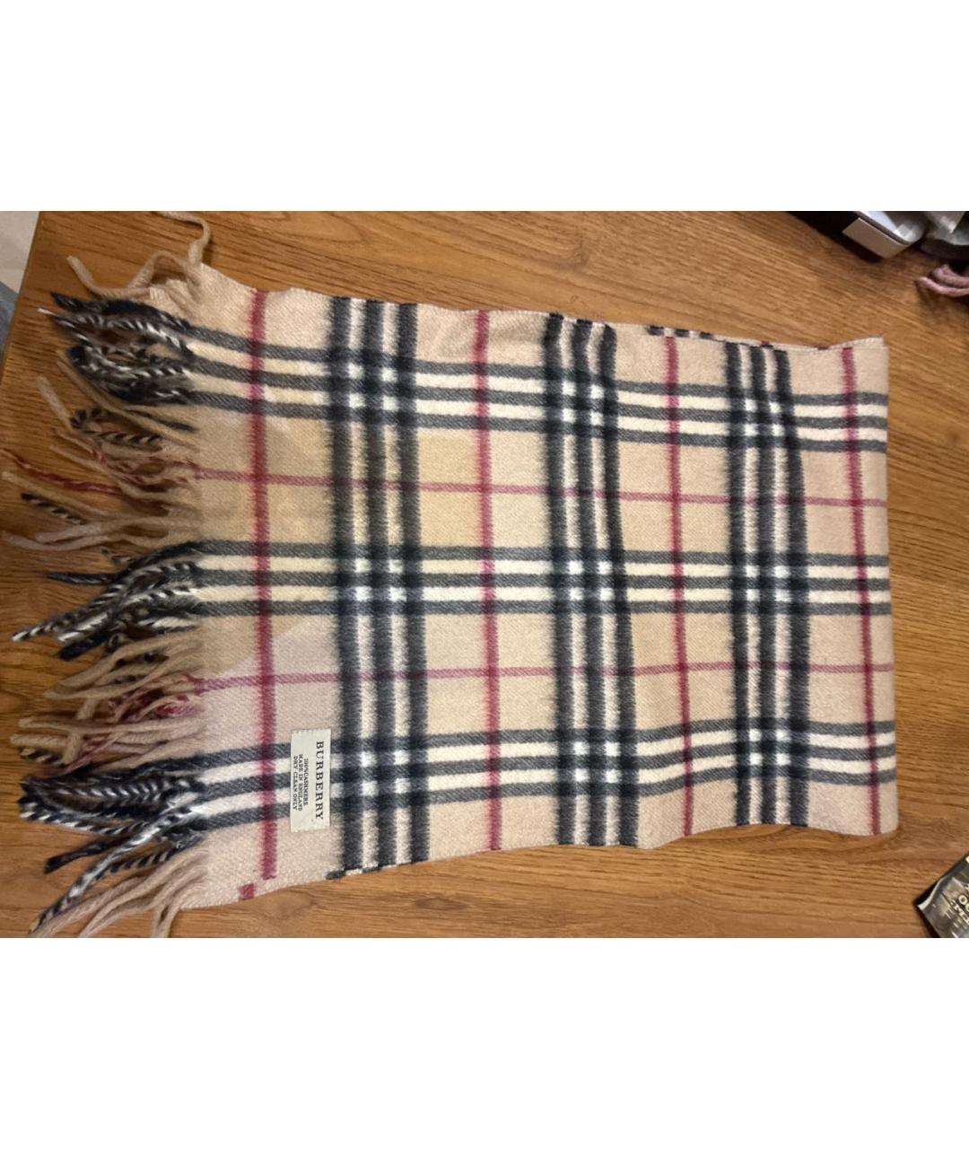 BURBERRY Бежевый кашемировый шарф, фото 2