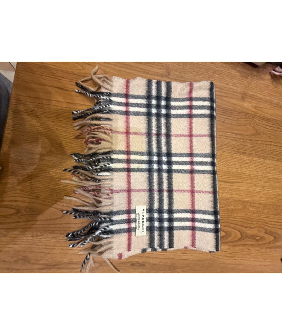 BURBERRY Бежевый кашемировый шарф, фото 4