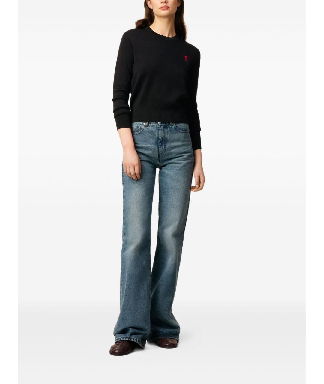 Ami Paris Черный шерстяной джемпер / свитер, фото 2