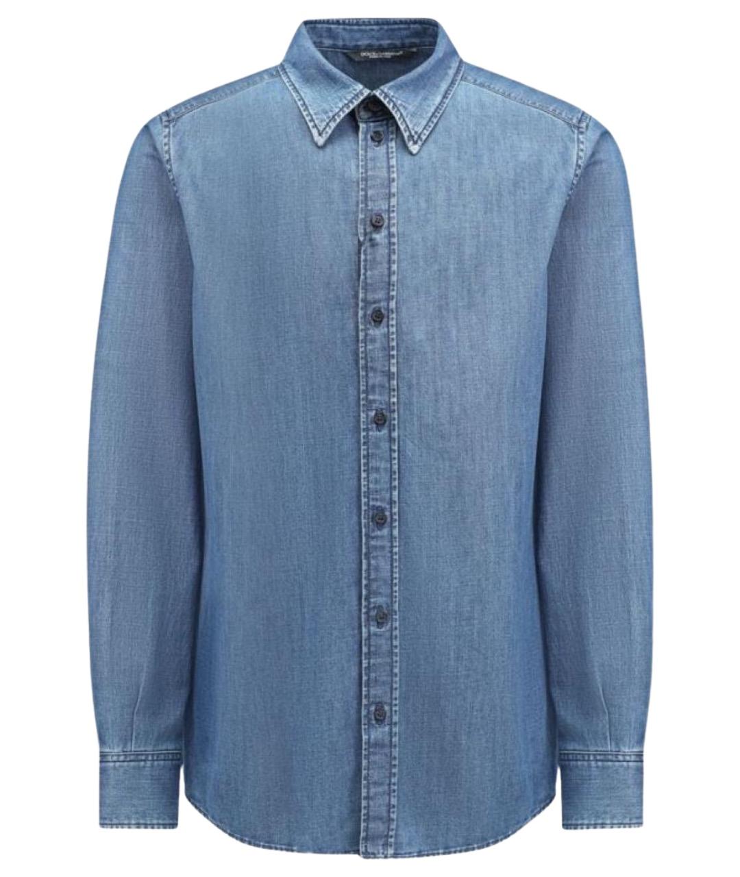 DOLCE&GABBANA Синяя хлопковая кэжуал рубашка, фото 1