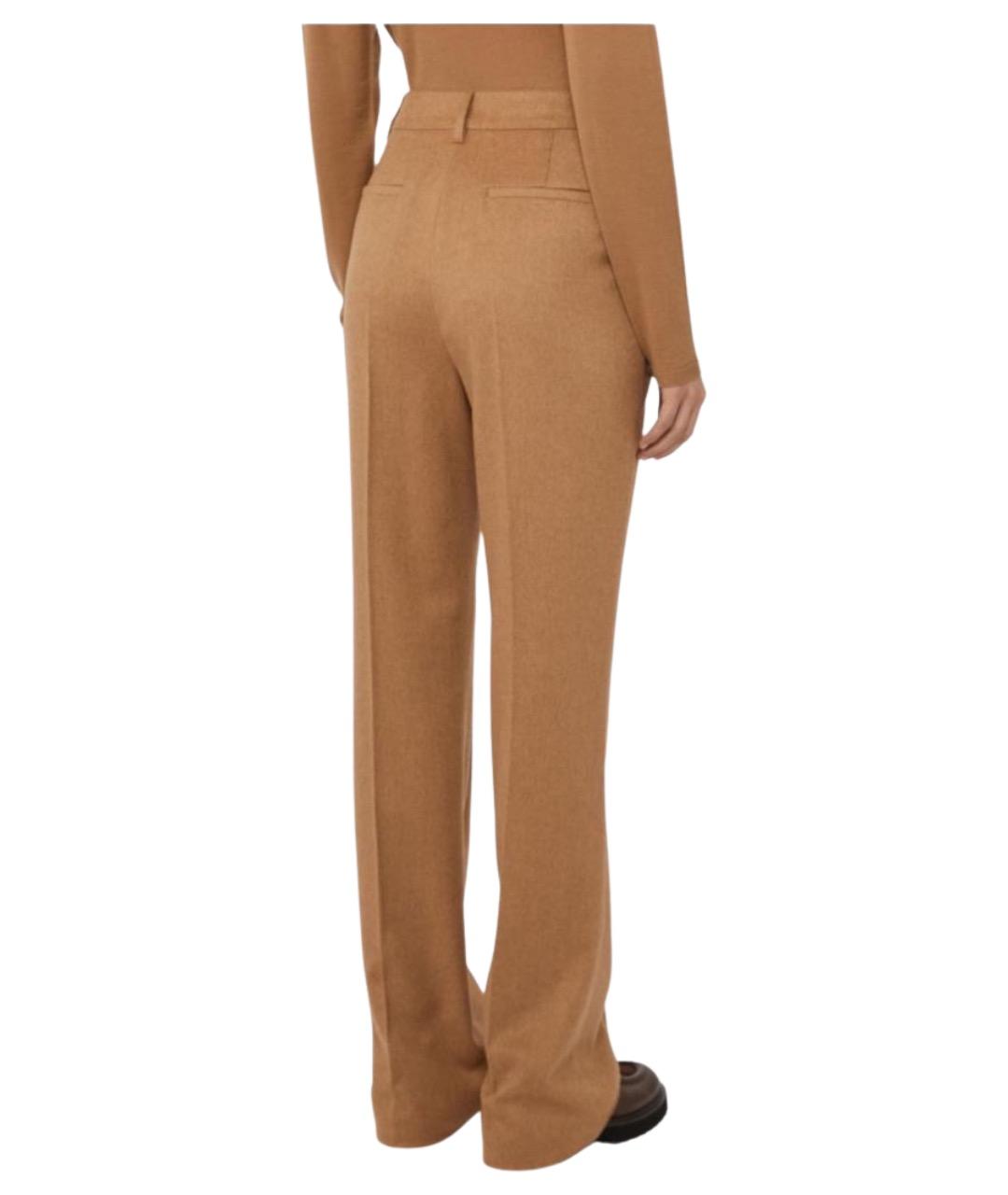 MAX MARA Бежевые шерстяные прямые брюки, фото 2