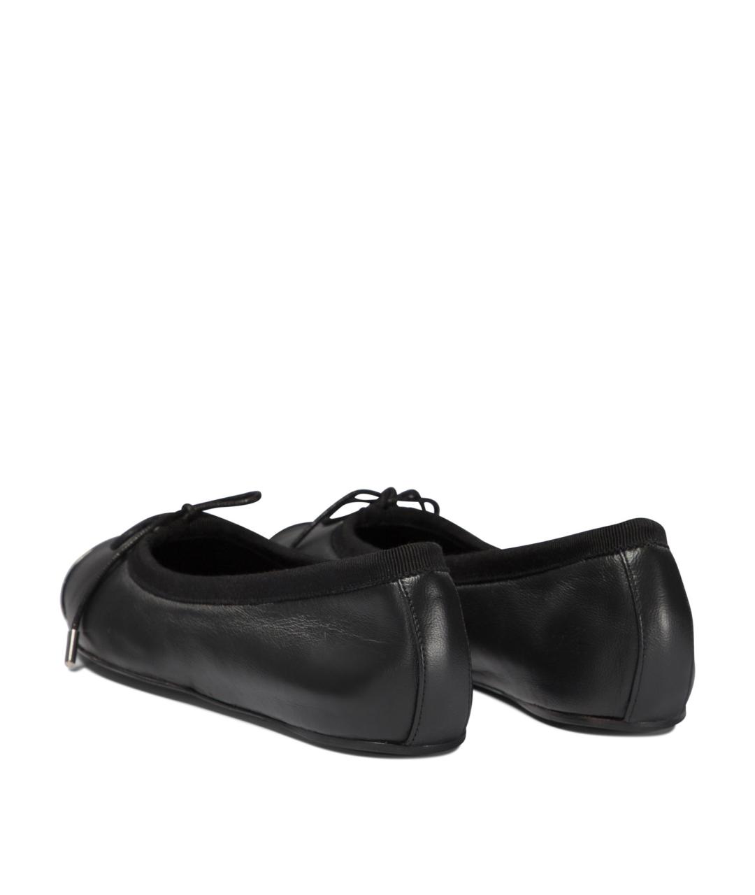 ALEXANDER MCQUEEN Черные кожаные балетки, фото 4