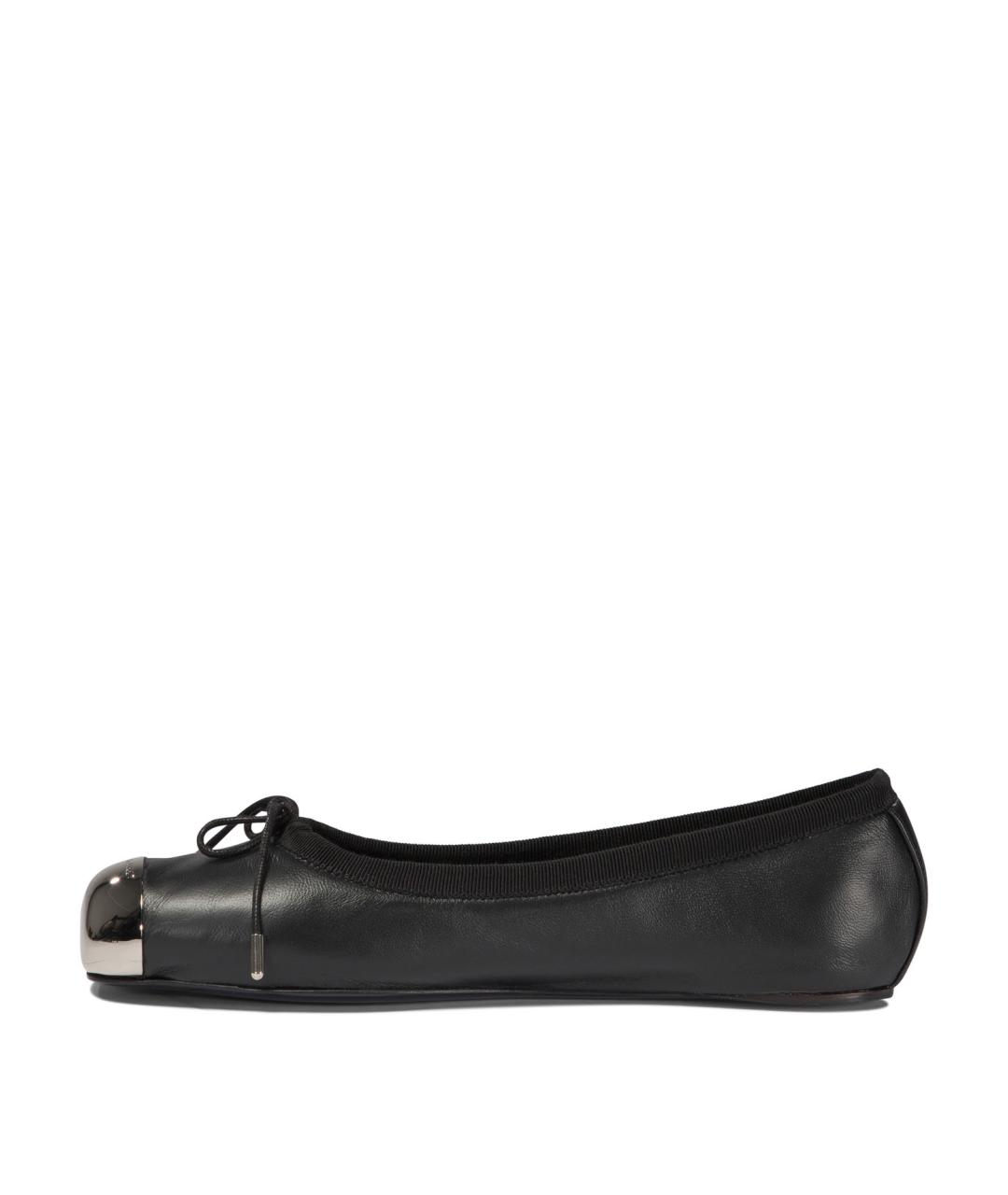 ALEXANDER MCQUEEN Черные кожаные балетки, фото 3