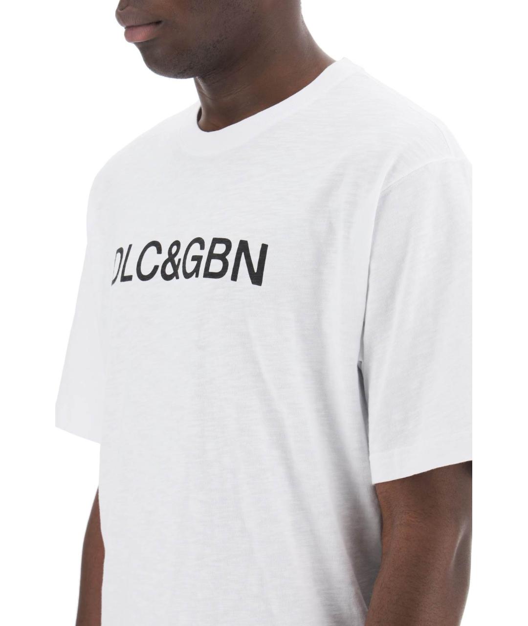 DOLCE&GABBANA Белая хлопковая футболка, фото 4