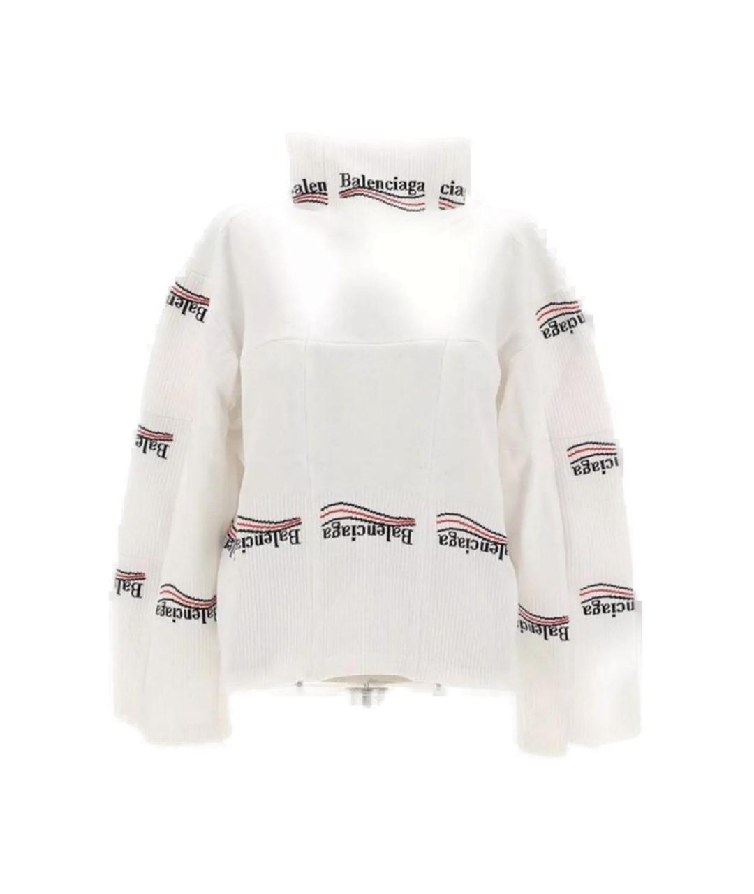 BALENCIAGA Белый хлопковый джемпер / свитер, фото 1