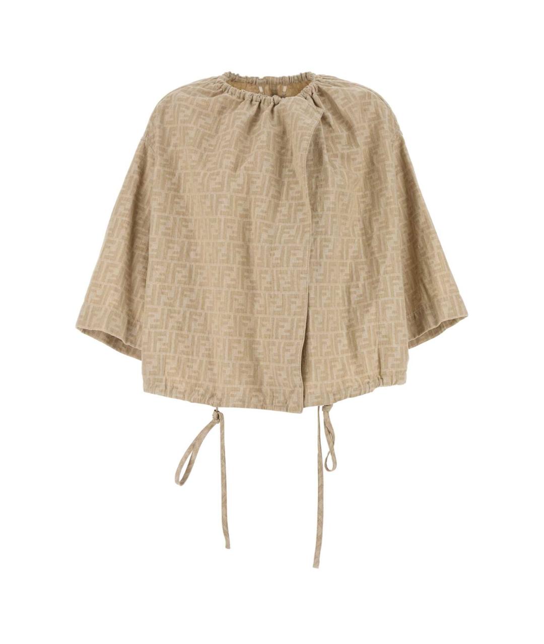 FENDI Бежевая хлопковая куртка, фото 1