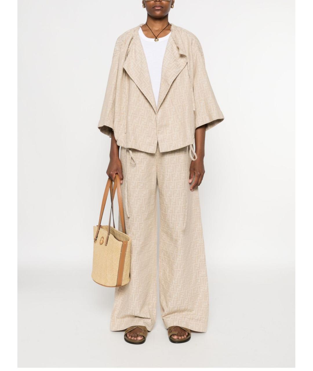 FENDI Бежевая хлопковая куртка, фото 5