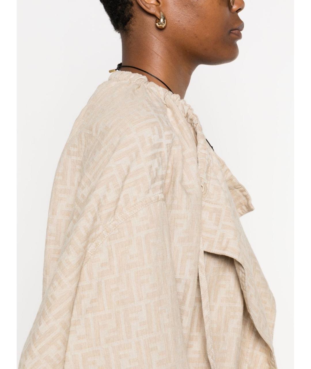 FENDI Бежевая хлопковая куртка, фото 3