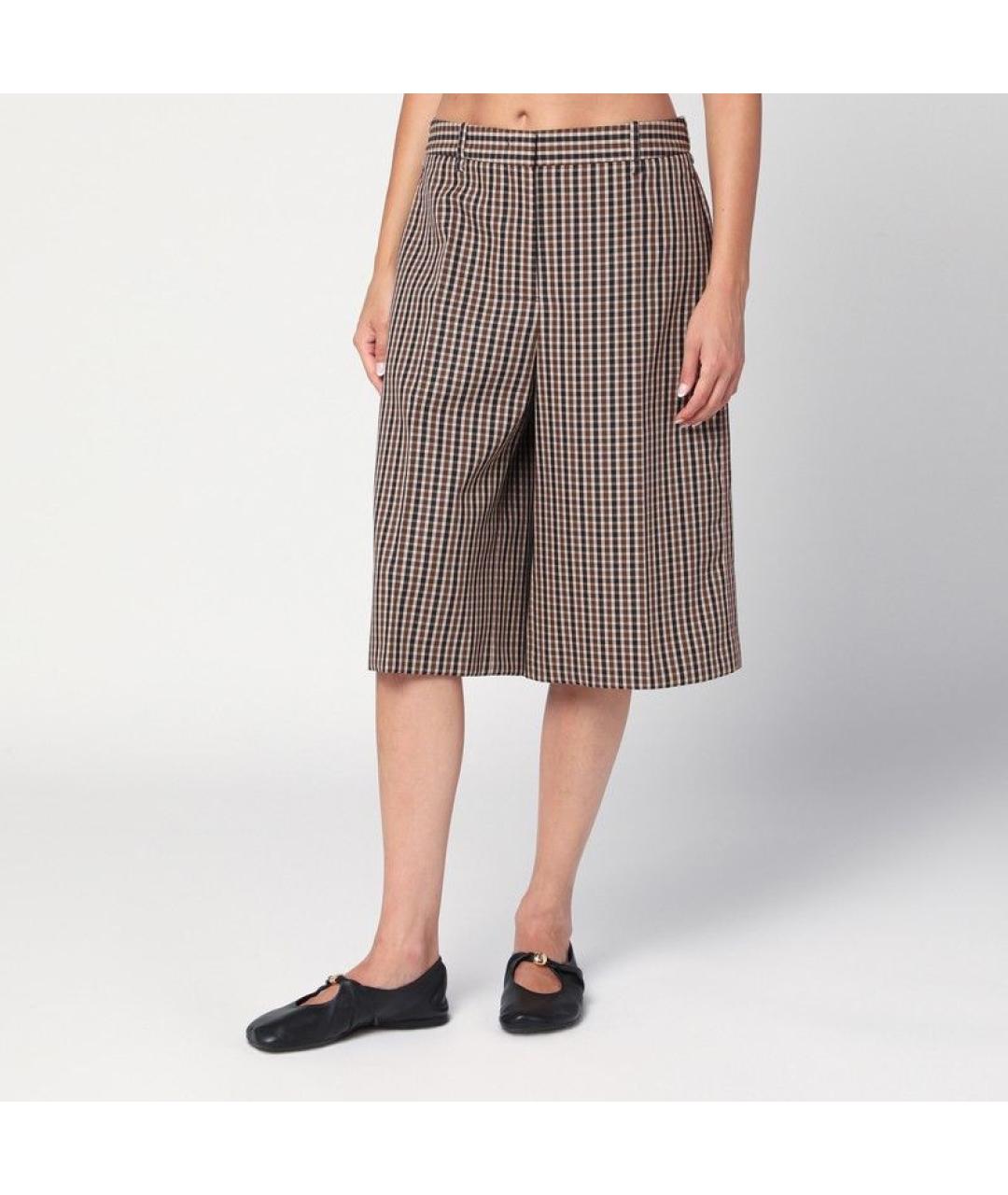 JIL SANDER Коричневые шерстяные кюлоты, фото 3