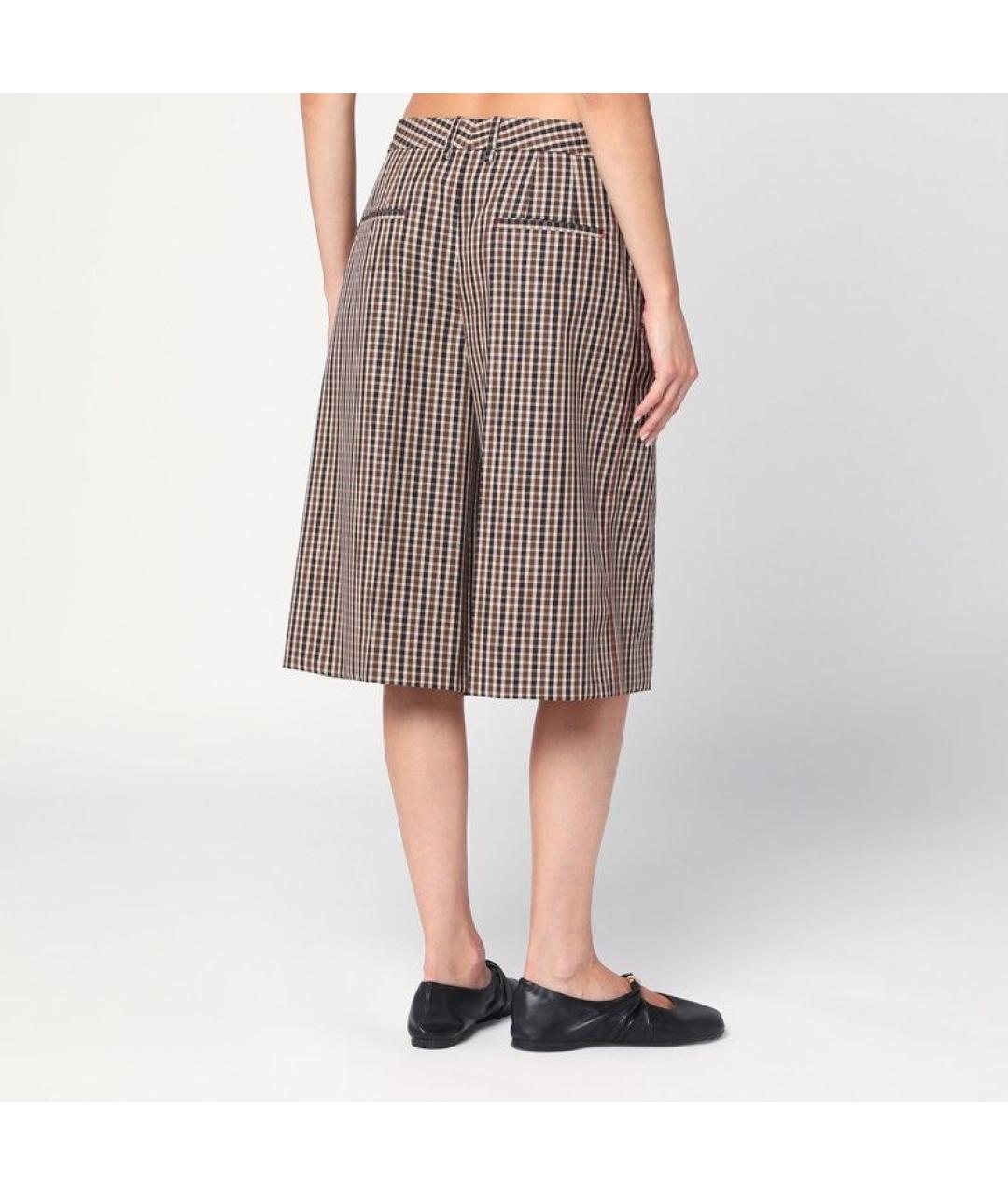 JIL SANDER Коричневые шерстяные кюлоты, фото 2