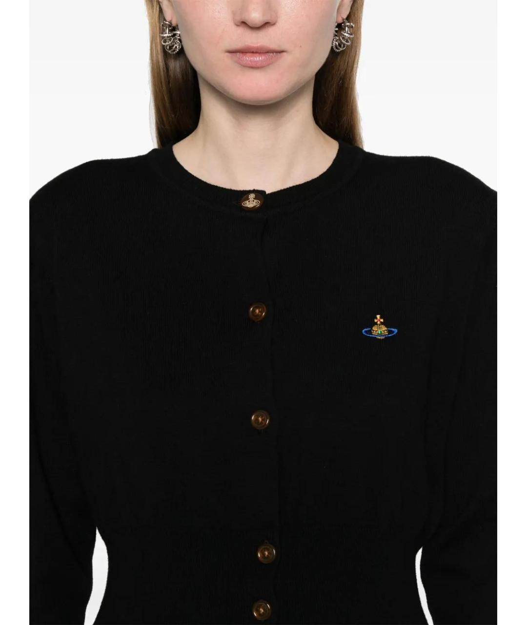 VIVIENNE WESTWOOD Черный кашемировый кардиган, фото 4