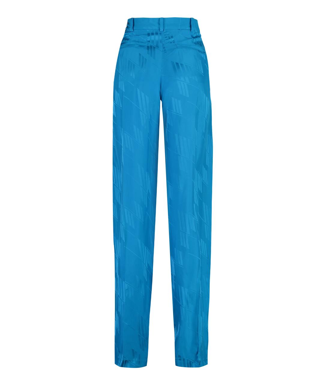 THE ATTICO Голубые вискозные прямые брюки, фото 2