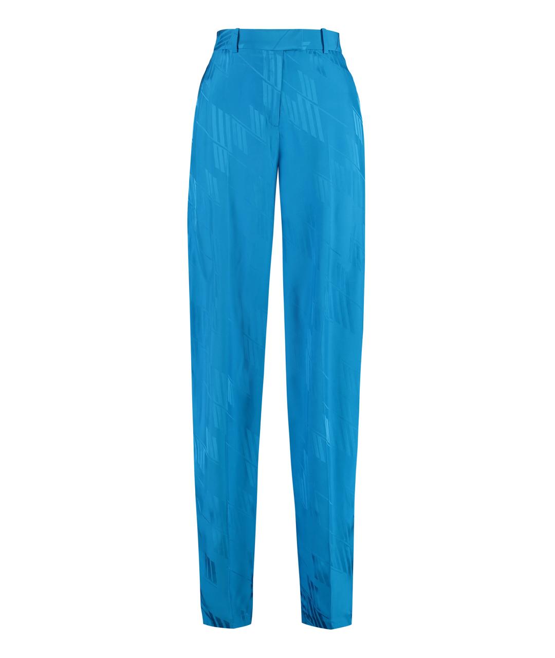 THE ATTICO Голубые вискозные прямые брюки, фото 1