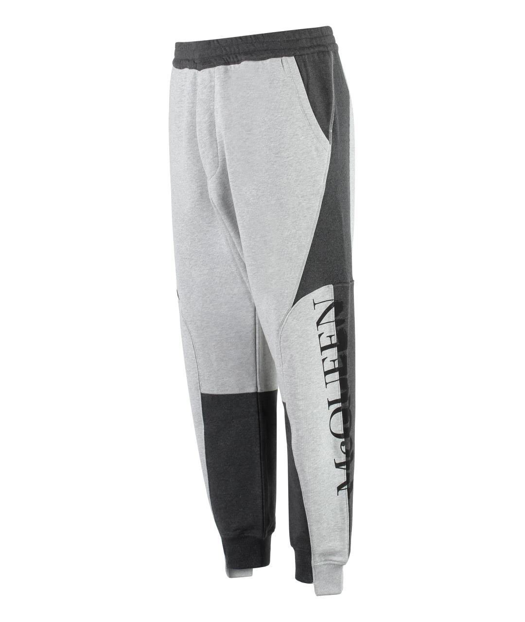 ALEXANDER MCQUEEN Серые хлопковые повседневные брюки, фото 3