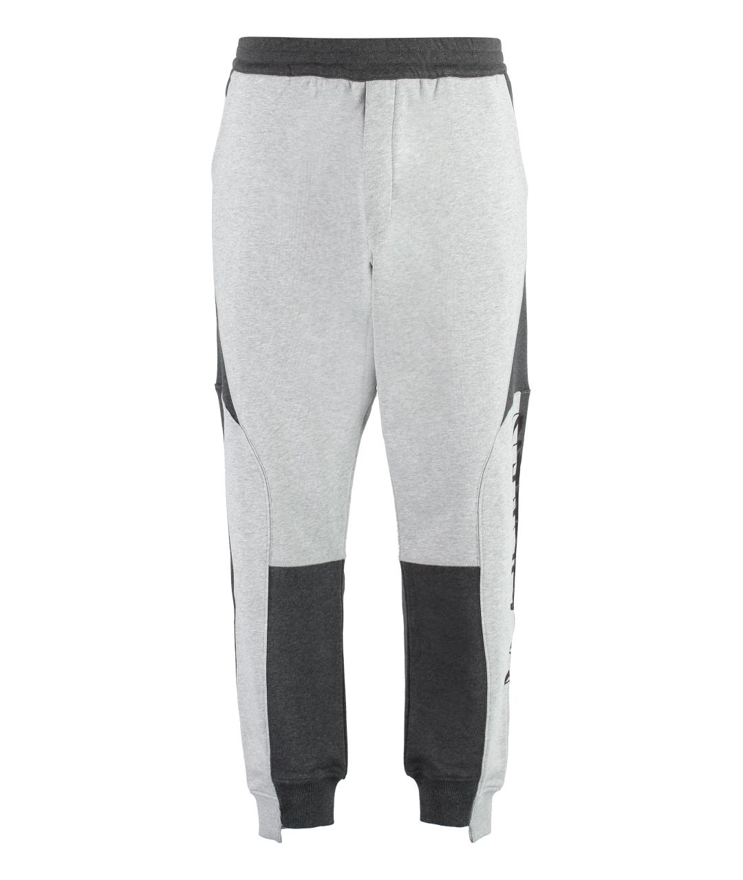 ALEXANDER MCQUEEN Серые хлопковые повседневные брюки, фото 1