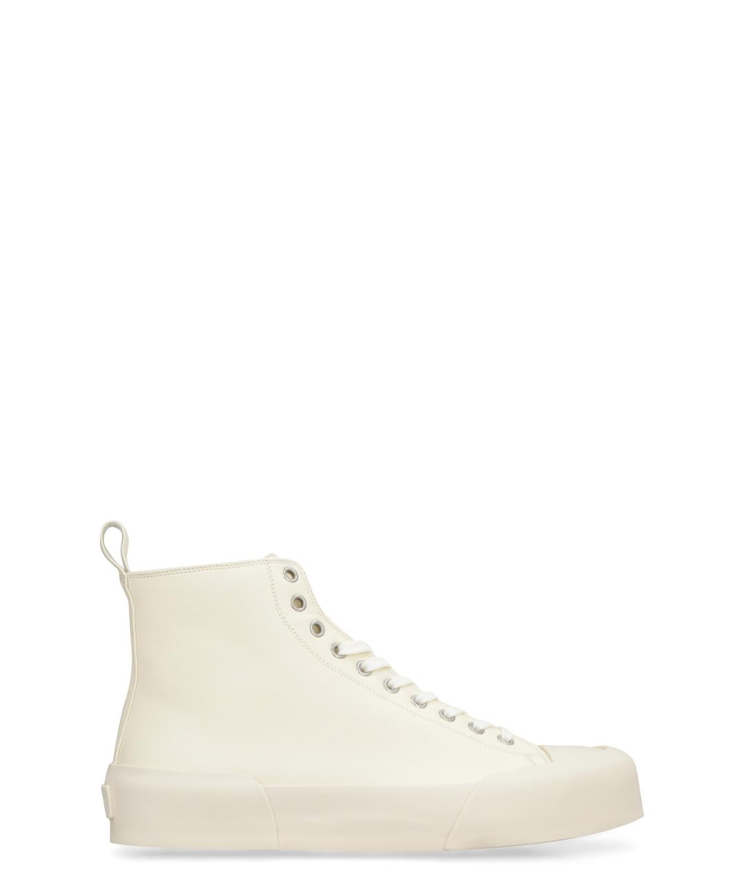 JIL SANDER Белые кожаные кеды, фото 1