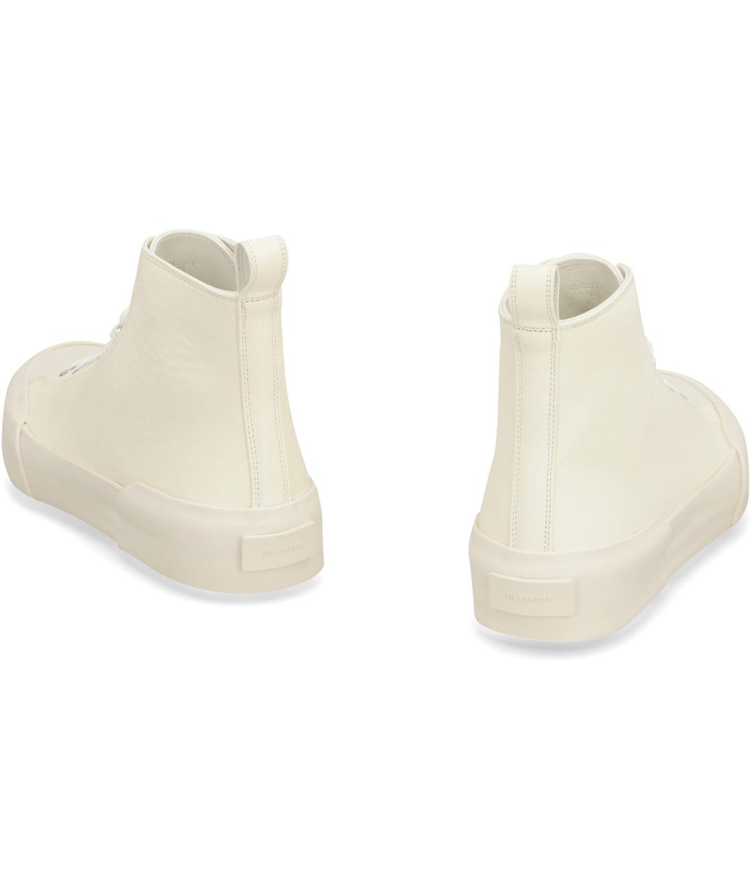 JIL SANDER Белые кожаные кеды, фото 4