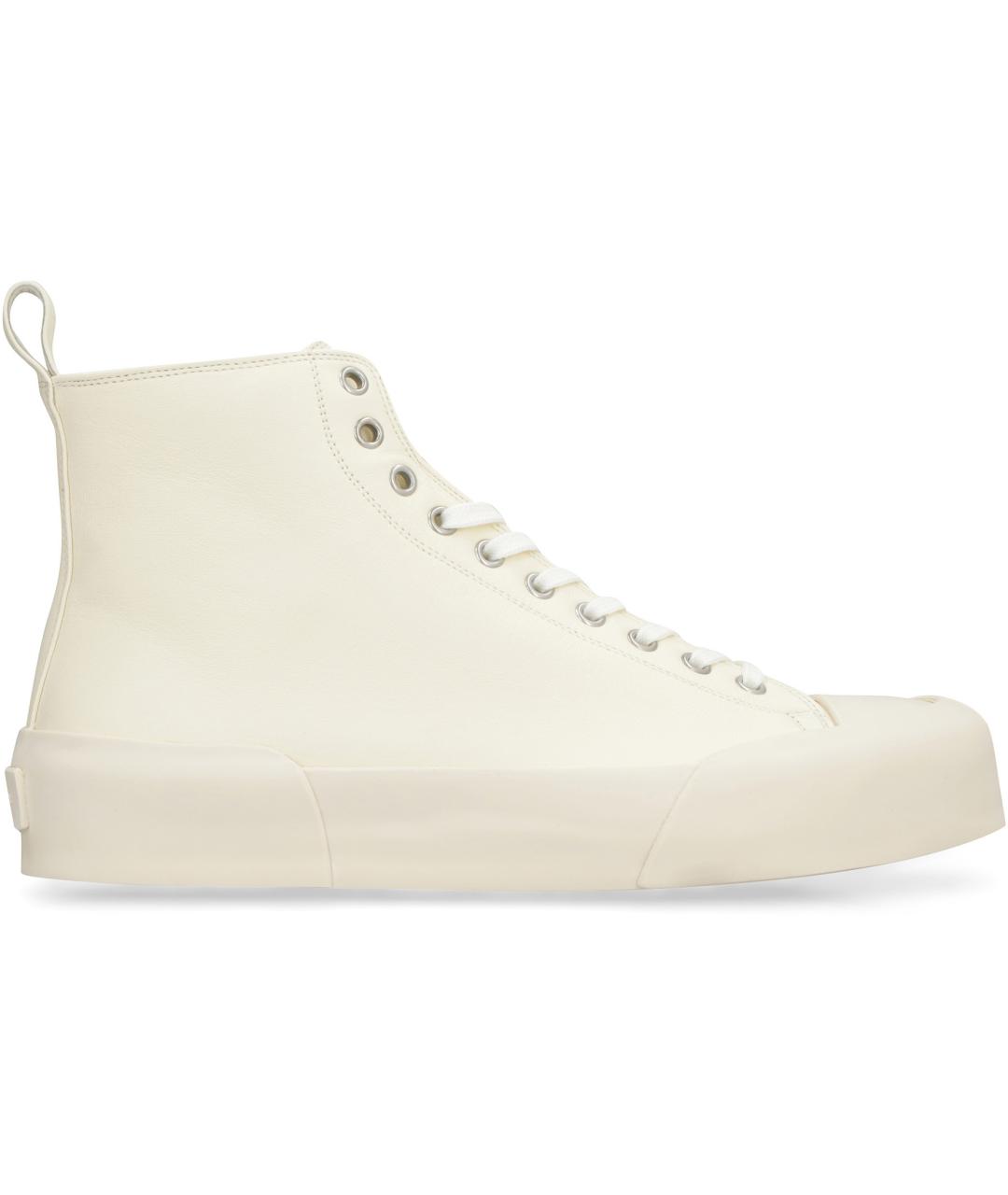 JIL SANDER Белые кожаные кеды, фото 2