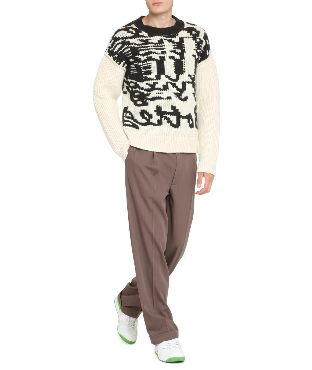 BOTTEGA VENETA Белый шерстяной джемпер / свитер, фото 2