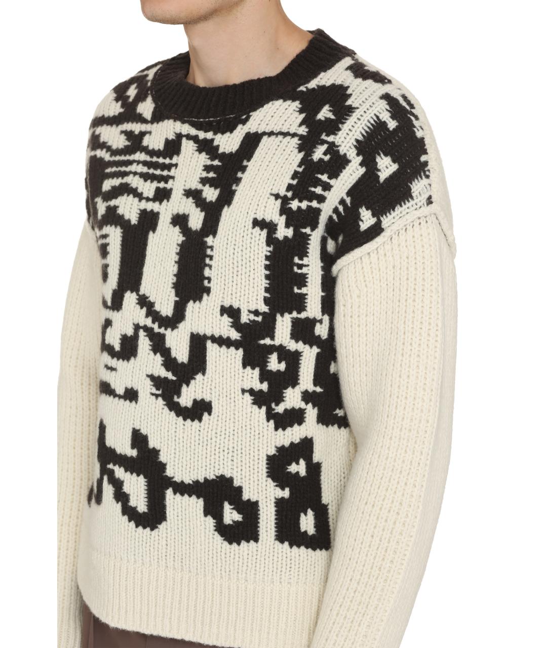 BOTTEGA VENETA Белый шерстяной джемпер / свитер, фото 4