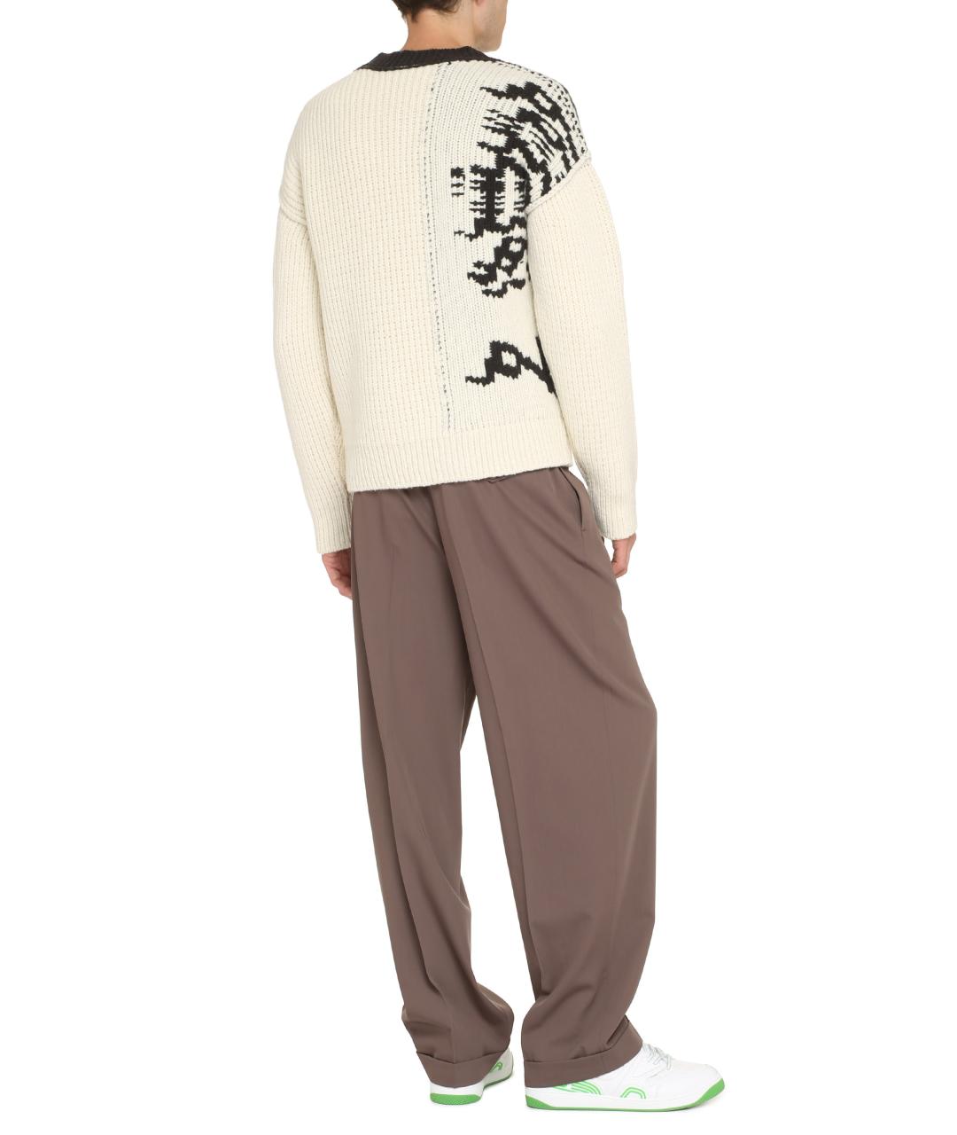 BOTTEGA VENETA Белый шерстяной джемпер / свитер, фото 3