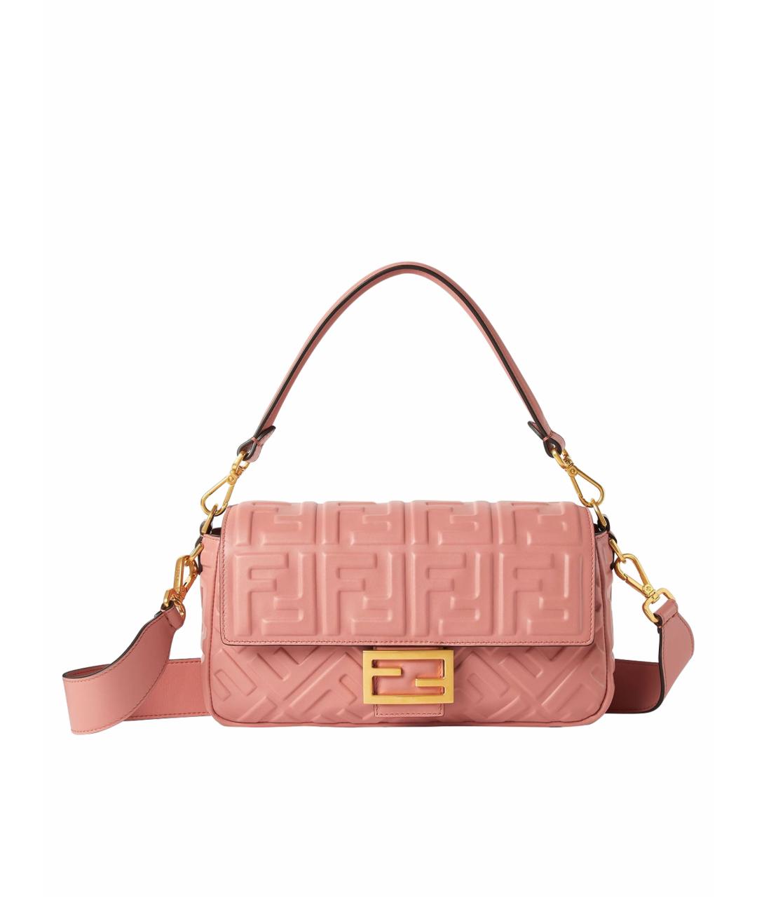 FENDI Розовая кожаная сумка через плечо, фото 1