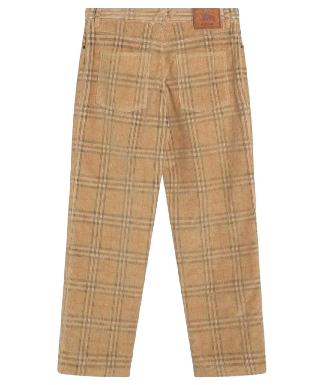 BURBERRY Бежевые хлопковые повседневные брюки, фото 2