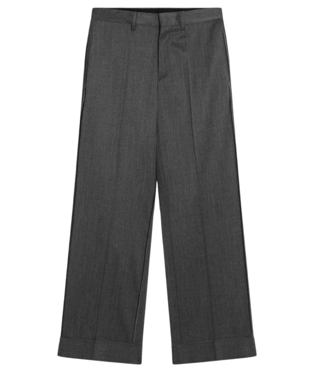 MM6 MAISON MARGIELA Серые шерстяные повседневные брюки, фото 1