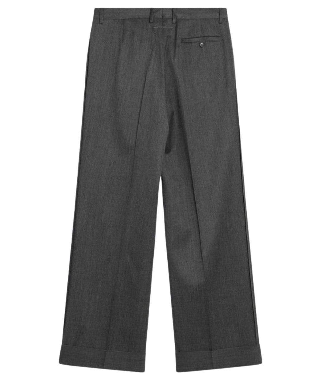 MM6 MAISON MARGIELA Серые шерстяные повседневные брюки, фото 2