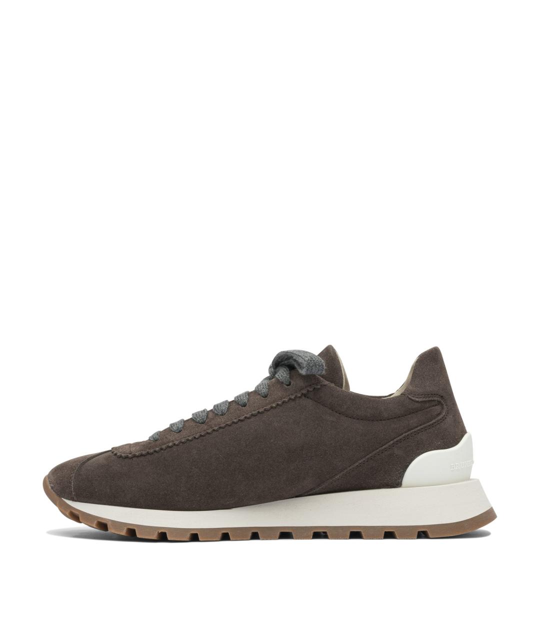 BRUNELLO CUCINELLI Коричневые замшевые кроссовки, фото 3