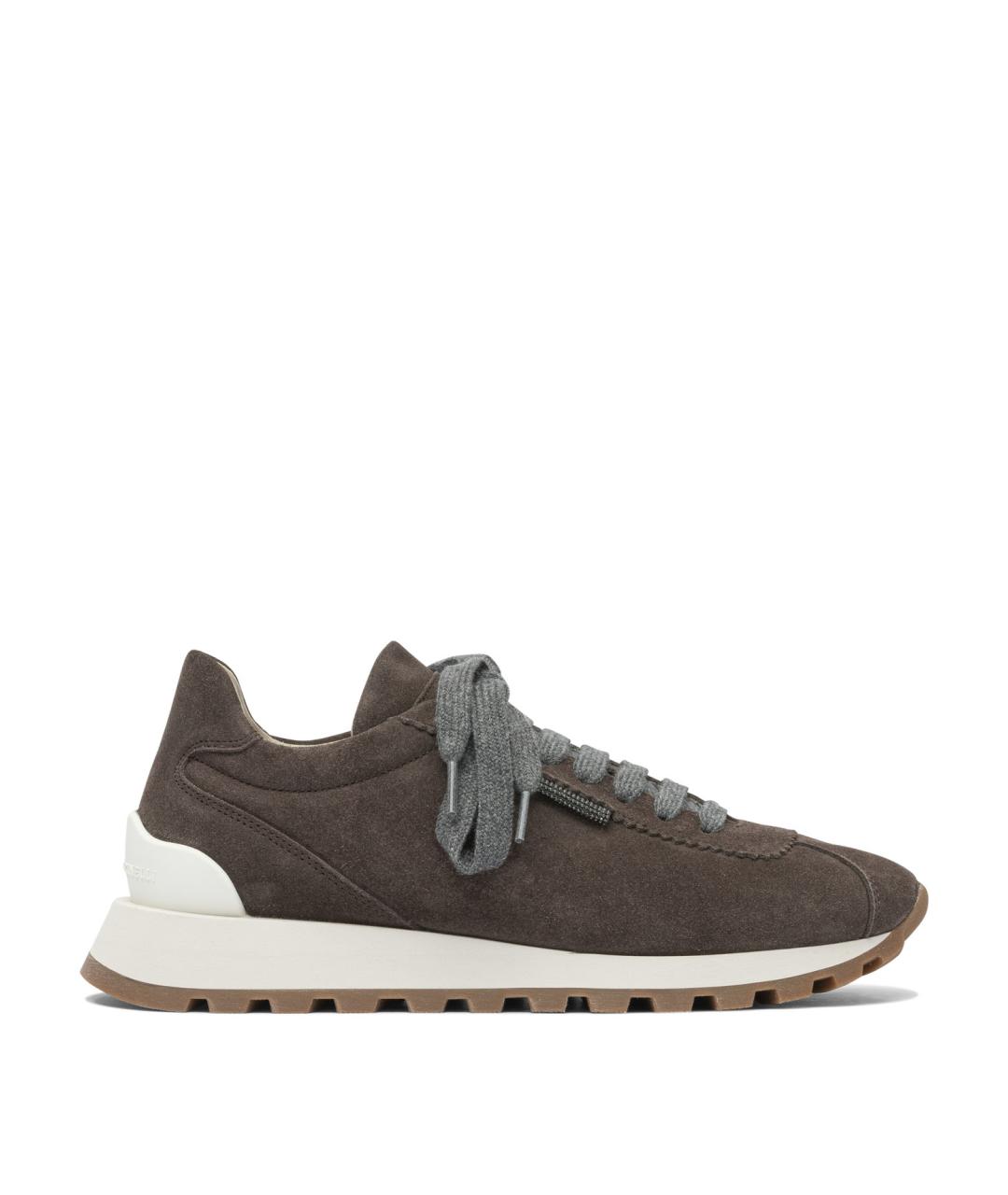 BRUNELLO CUCINELLI Коричневые замшевые кроссовки, фото 1