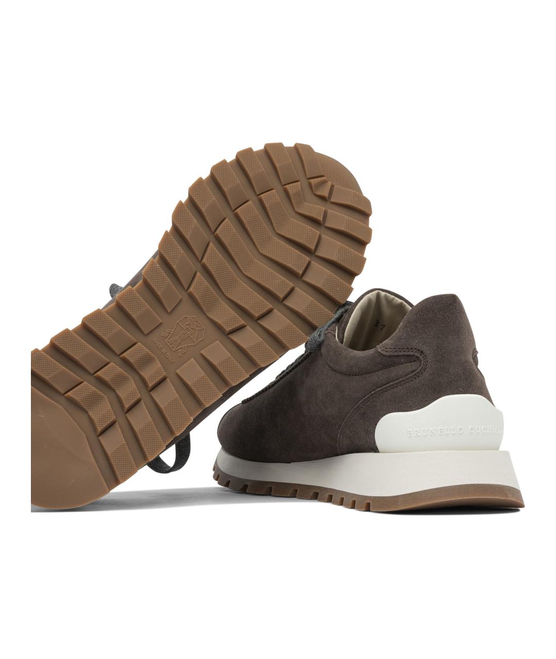 BRUNELLO CUCINELLI Коричневые замшевые кроссовки, фото 5