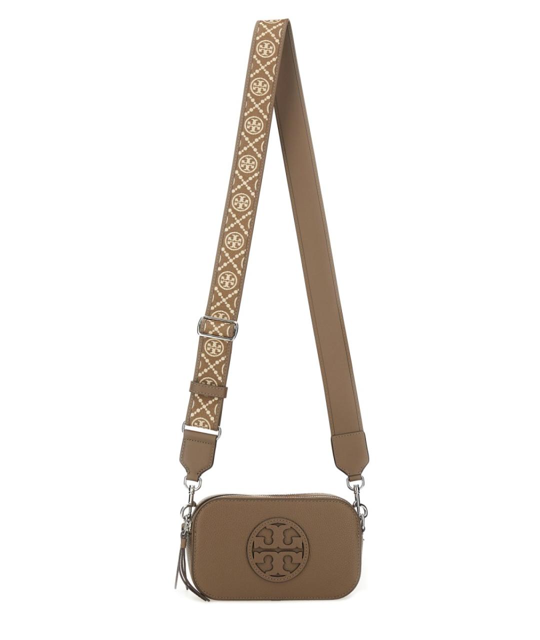 TORY BURCH Серая кожаная сумка через плечо, фото 2
