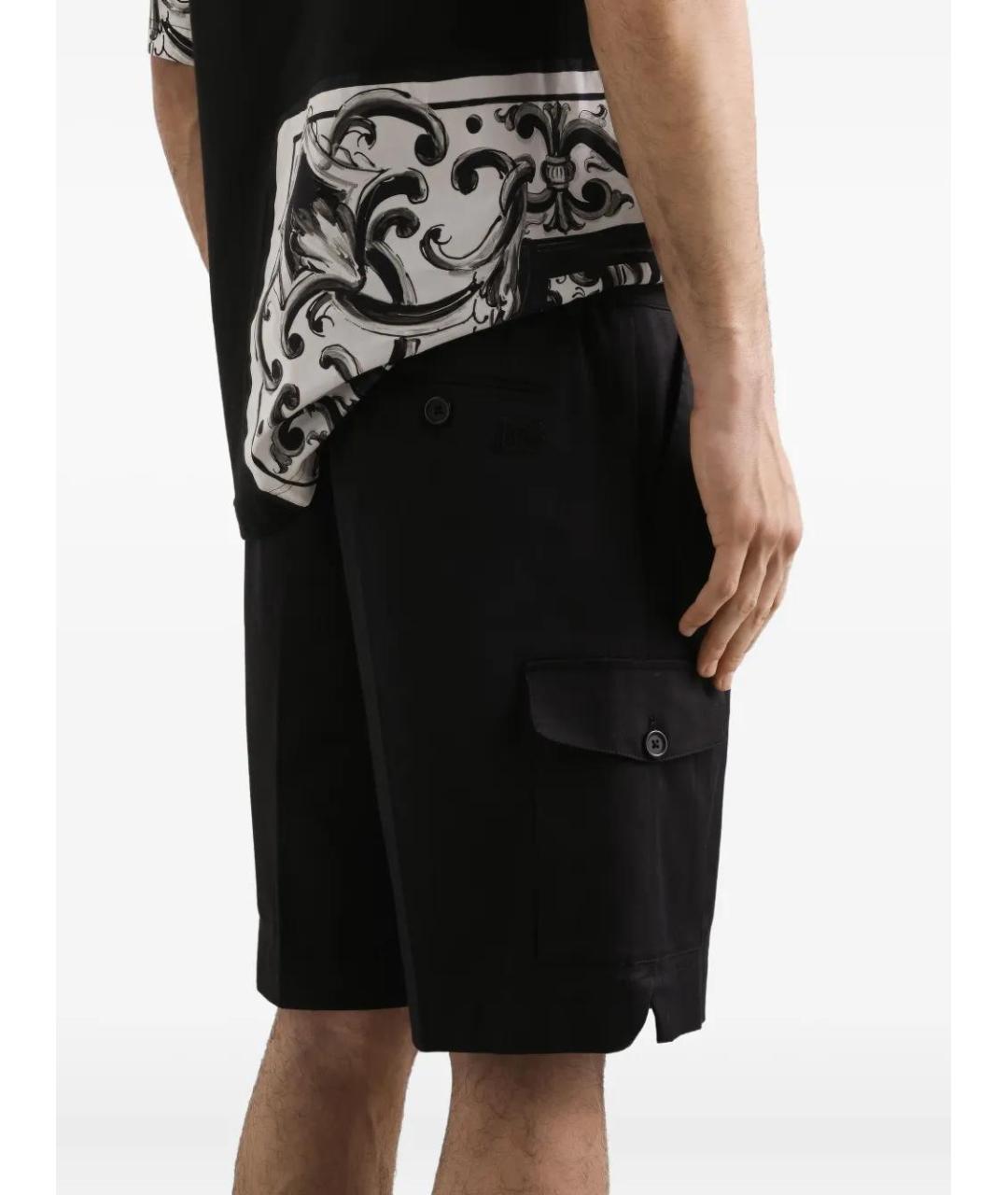 DOLCE&GABBANA Черные хлопковые шорты, фото 5