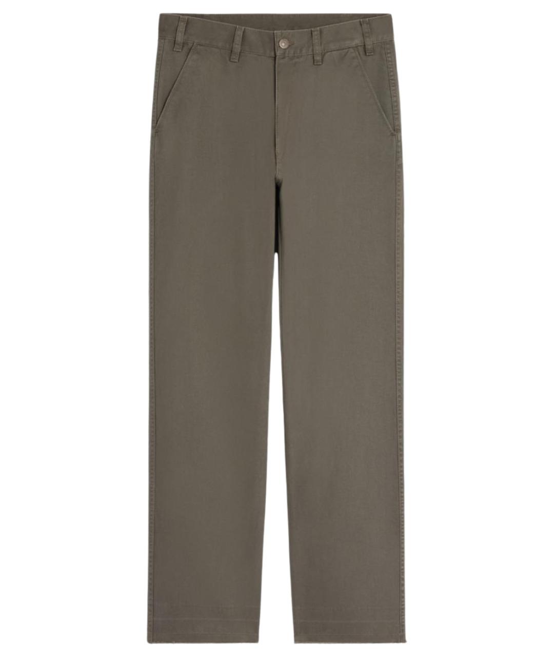 CELINE Зеленые хлопковые повседневные брюки, фото 1