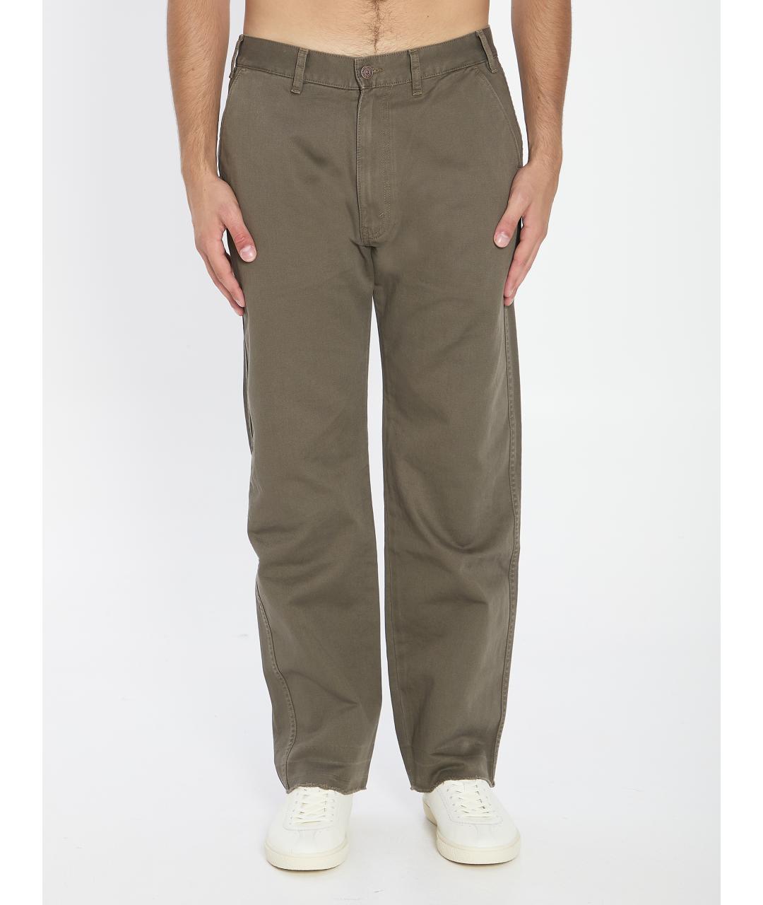 CELINE Зеленые хлопковые повседневные брюки, фото 2