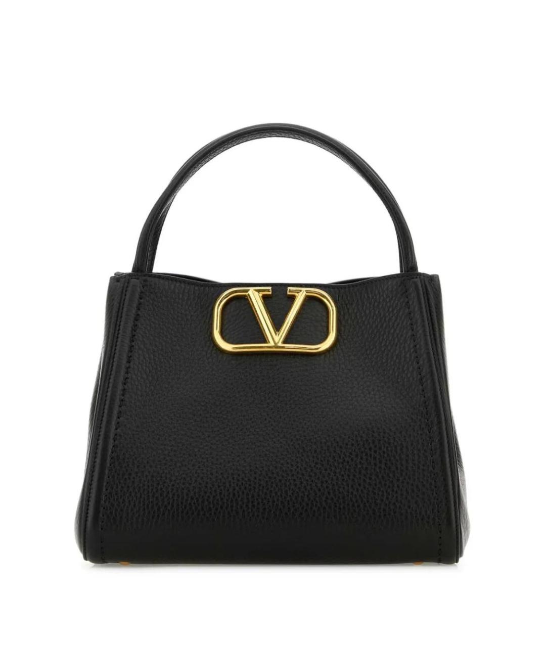 VALENTINO Черная кожаная сумка тоут, фото 1