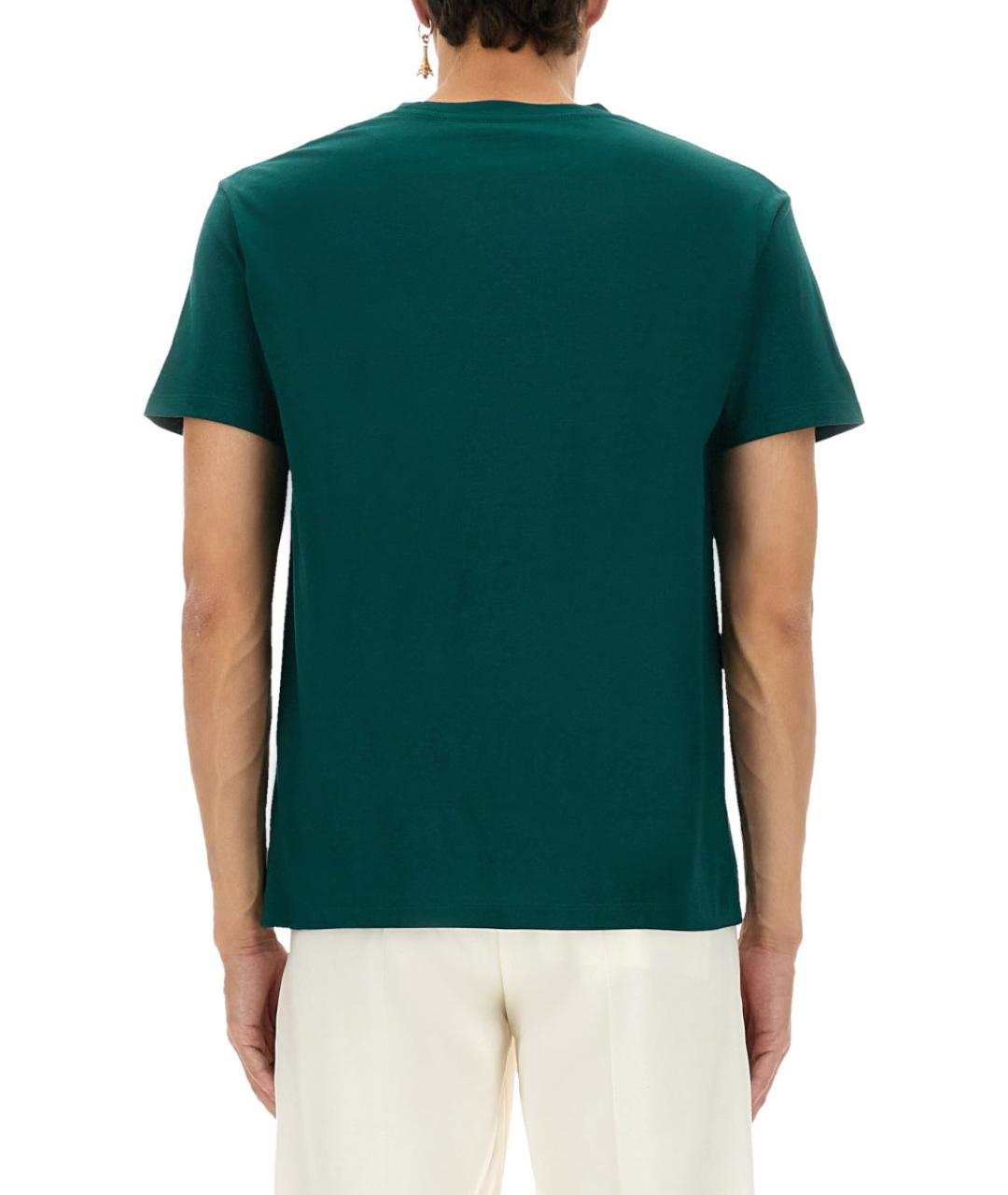 VALENTINO Зеленая хлопковая футболка, фото 4