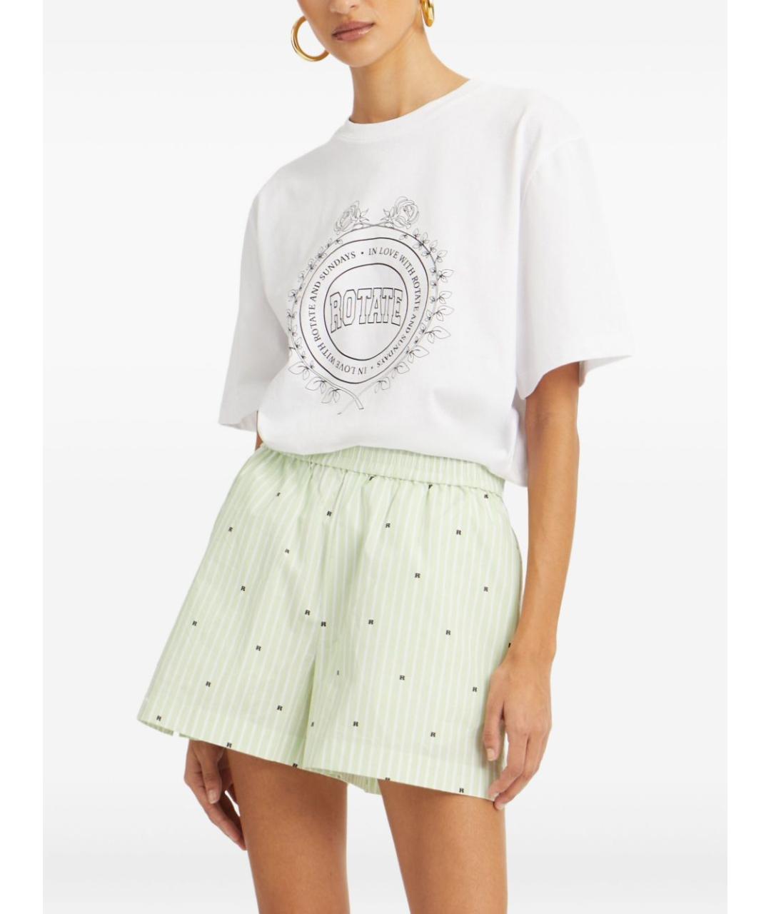 ROTATE Зеленые хлопковые шорты, фото 2