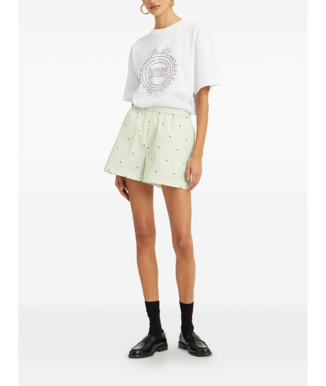 ROTATE Зеленые хлопковые шорты, фото 4