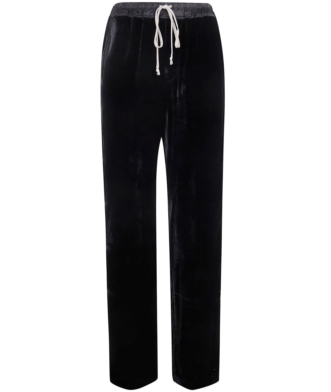 RICK OWENS Черные вискозные прямые брюки, фото 1