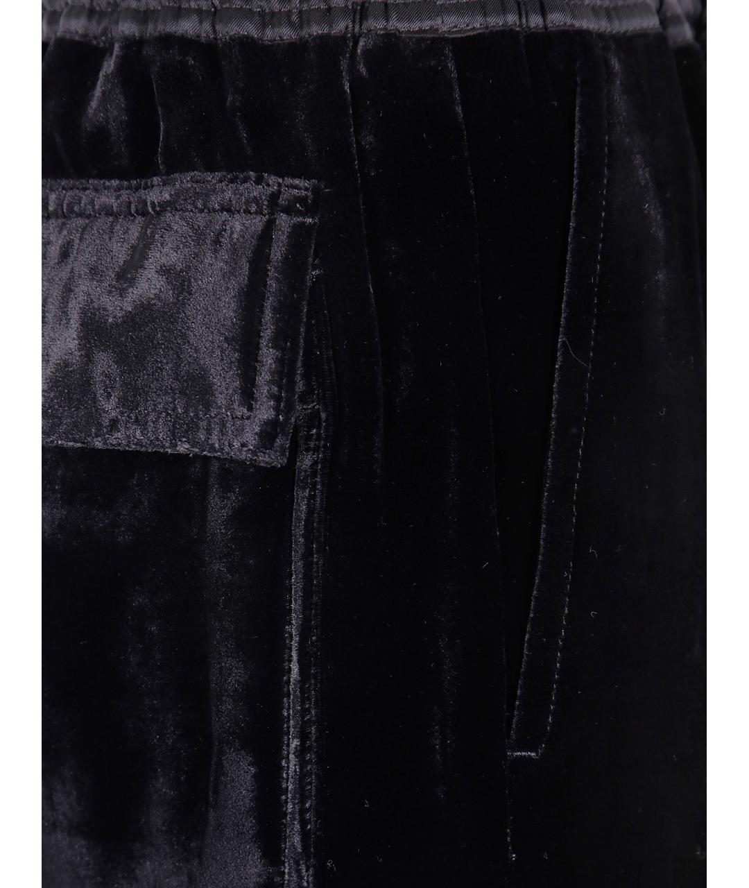 RICK OWENS Черные вискозные прямые брюки, фото 3