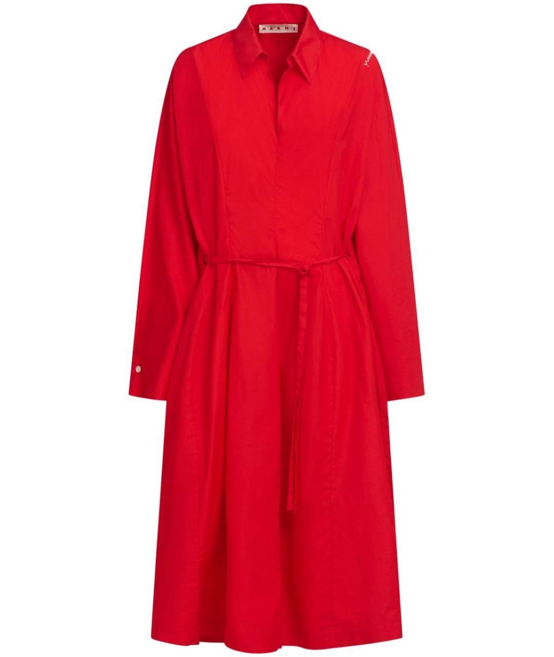 MARNI Красное хлопковое повседневное платье, фото 1