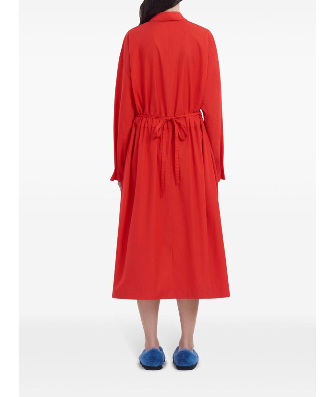 MARNI Красное хлопковое повседневное платье, фото 5